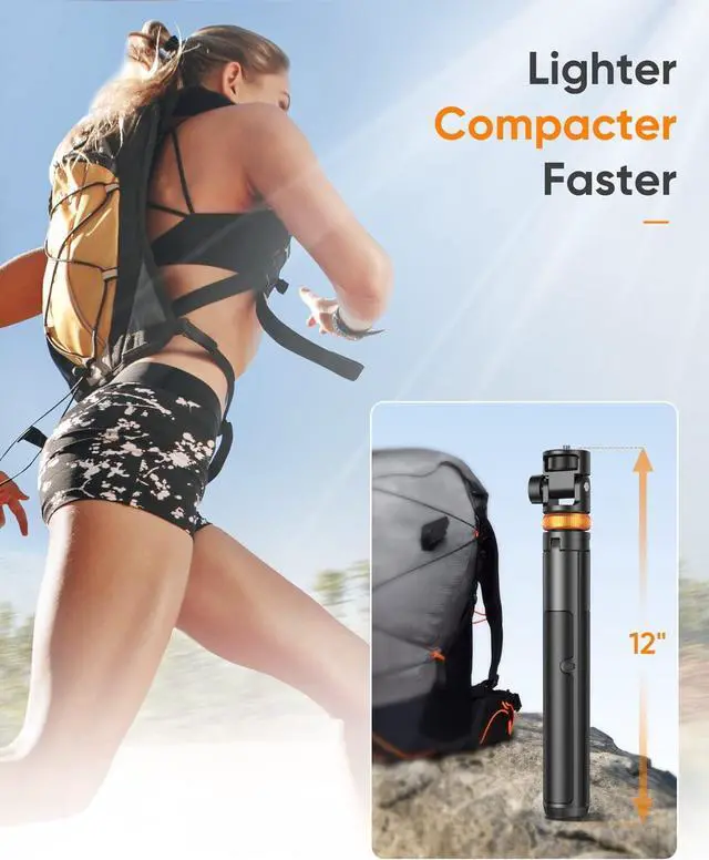 Alt view image 11 of 12 - EUCOS 62" Phone Tripod, Tripod for iPhone & Selfie Stick Tripod with Remote, Extendable Phone Tripod Stand & Travel Tripod, Solidest Cell Phone Tripod Compatible with iPhone/Android