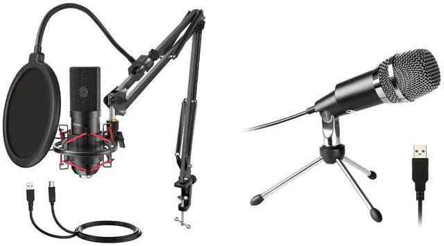 Main image of Deuninker Computer Mic and USB Microphone, Gaming Microphone Set with Boom Arm Stand,Pop Filter,PC Condenser Microphone for Streaming Podcast,Home Studio,Skype,Recordings for YouTube,Games (T732+K668)