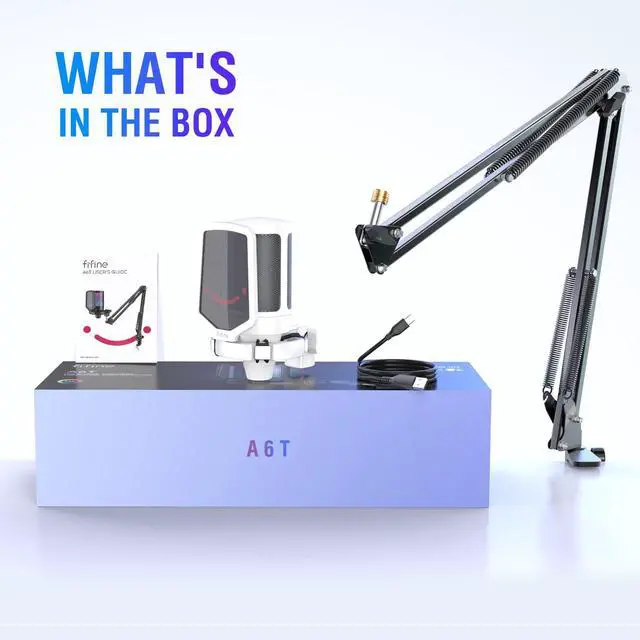 Alt view image 5 of 6 - Deuninker Streaming Gaming USB Microphone Kit, PC Condenser RGB Mic with Pop Filter Plug and Play for Online Game, Discord, Twitch (A6TW+U1)