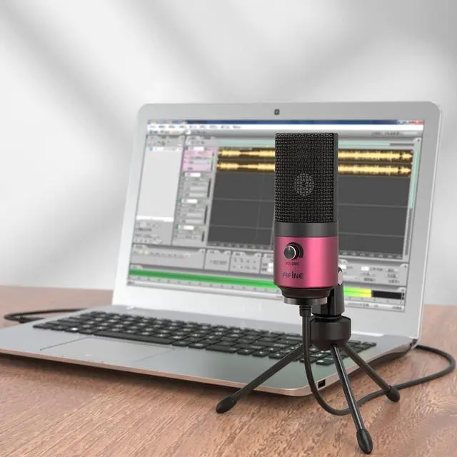 Alt view image 7 of 7 - Deuninker Recording Microphone and Pink Podcast Mic, USB PC Computer Microphone with Gain Control for Streaming,Gaming, Broadcast, Voice Over,YouTube Video, Home Studio-Green/Pink (K669G+K669)