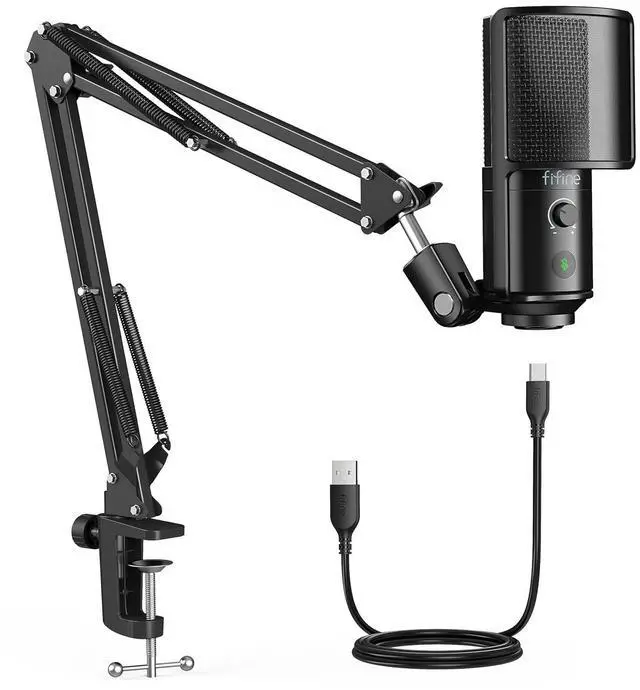 Main image of Deuninker USB Podcast Microphone, PC Computer Condenser Microphone Plug & Play Mic Kit with Boom Arm Stand, 16MM Large Diaphragm, Mute Button for Recording Singing Streaming YouTube Gaming-T669PRO1
