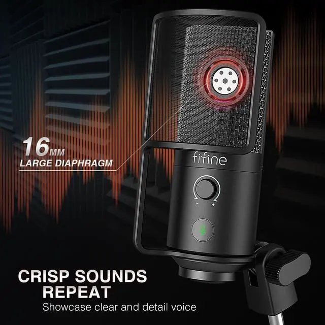 Alt view image 2 of 7 - Deuninker USB Podcast Microphone, PC Computer Condenser Microphone Plug & Play Mic Kit with Boom Arm Stand, 16MM Large Diaphragm, Mute Button for Recording Singing Streaming YouTube Gaming-T669PRO1