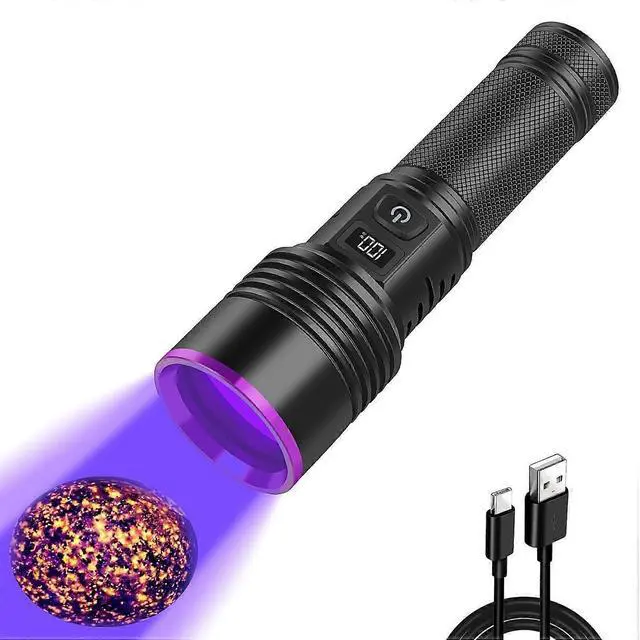 Main image of Ecocleanpath Rechargeable 365nm UV Flashlight with LCD Display, 30W Black Light for Pet Urine & Scorpion Detection