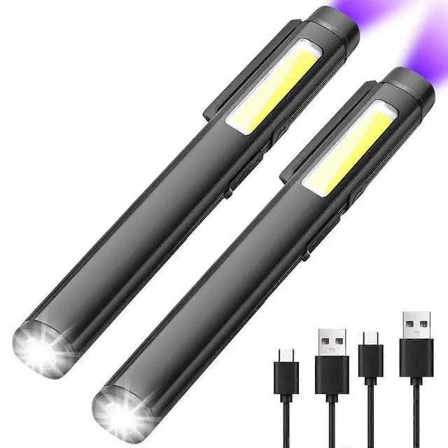 Main image of Deuninker Rechargeable LED Pen Flashlight with 365nm UV Black Light, Magnetic Clip & 4 Modes - EDC COB Torch for Emergencies