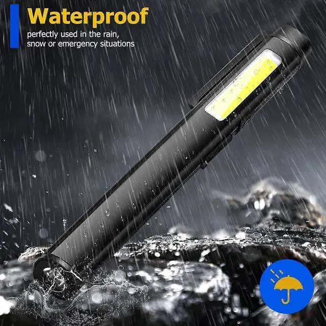 Alt view image 4 of 5 - Deuninker Rechargeable LED Pen Flashlight with 365nm UV Black Light, Magnetic Clip & 4 Modes - EDC COB Torch for Emergencies