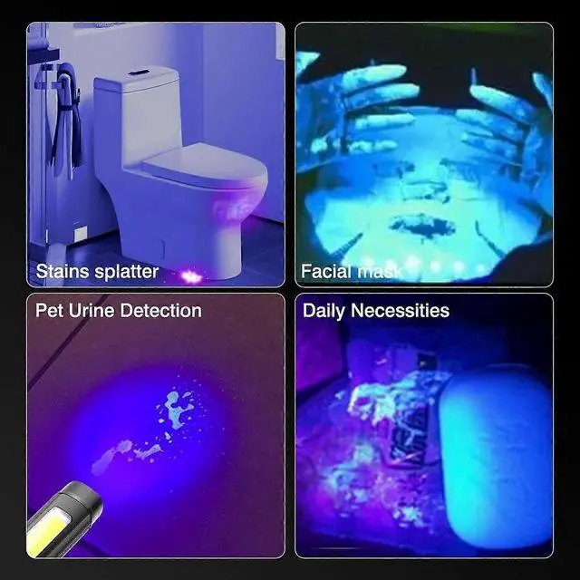 Alt view image 5 of 5 - Deuninker Rechargeable LED Pen Flashlight with 365nm UV Black Light, Magnetic Clip & 4 Modes - EDC COB Torch for Emergencies
