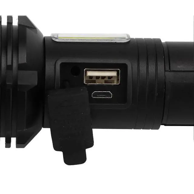 Alt view image 3 of 5 - Deuninker USB Rechargeable Outdoor Flashlight, Super Bright Zoomable & Waterproof Aluminum Alloy Torch