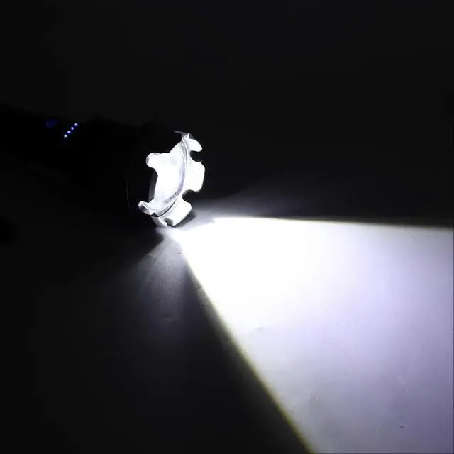 Alt view image 5 of 5 - Deuninker USB Rechargeable Outdoor Flashlight, Super Bright Zoomable & Waterproof Aluminum Alloy Torch