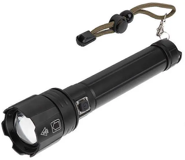 Main image of Deuninker USB Rechargeable Outdoor Flashlight - High-Powered, Long-Lasting Black LED Light