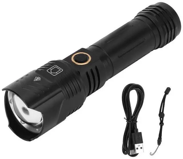 Main image of Deuninker Camping Flashlight XHP160 - Ultra Bright 5 Modes, IPX4 Waterproof & Zoom, Black