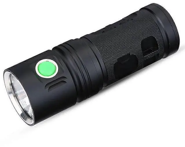 Main image of Deuninker Ultra Light Waterproof LED Flashlight, 3 Modes & Lanyard, Rechargeable Mini Torch (Black)