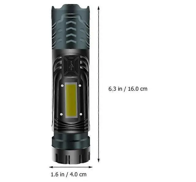 Alt view image 2 of 5 - Deuninker Rechargeable LED Flashlight with Magnetic Base, Waterproof XHP99 Torch for Camping & Hiking (Black)
