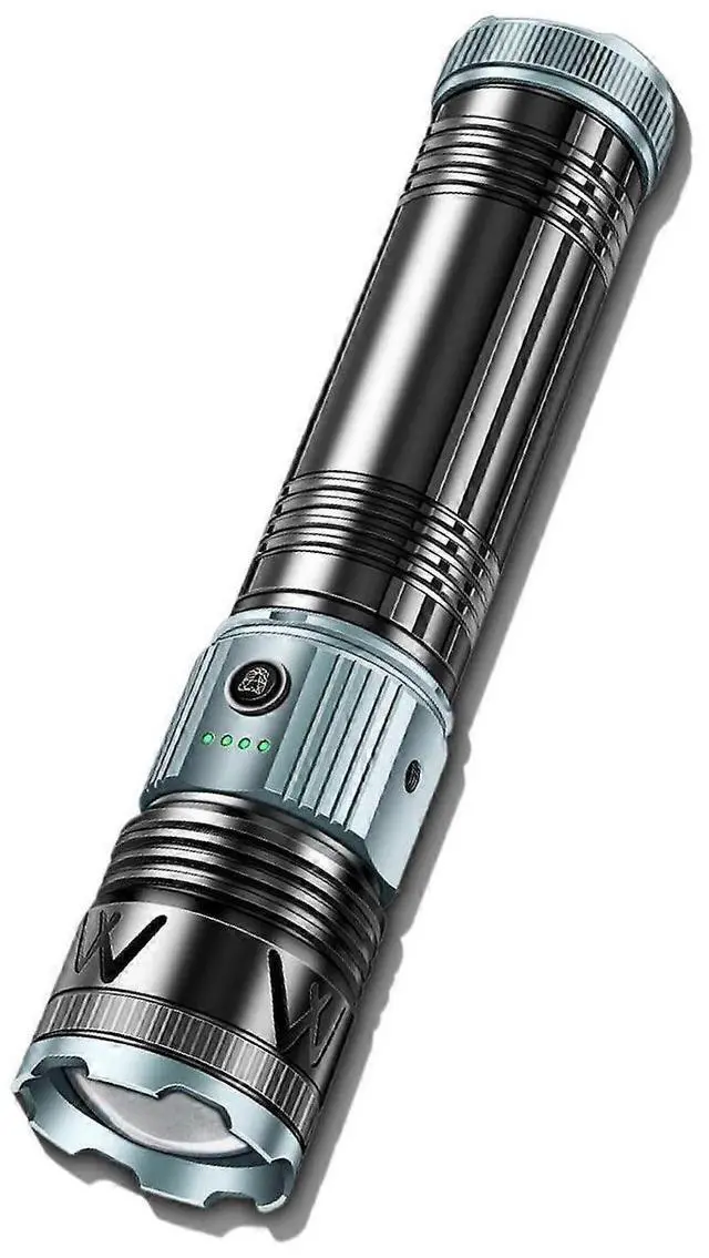 Main image of Deuninker X9 Multi-Mode Tactical Flashlight, 30,000 Lumens Rechargeable LED with Zoom, Power Bank, Black