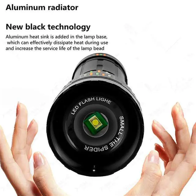 Alt view image 2 of 4 - Ecocleanpath Rechargeable LED Flashlight, 5 Modes Zoomable IPX5 Waterproof Super Bright Tactical Flashlight (Black)
