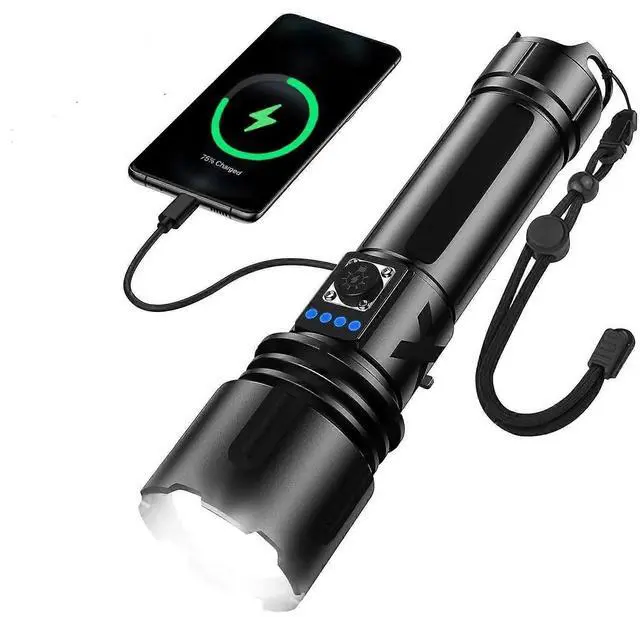 Main image of Deuninker 1500 Lumen Rechargeable Tactical Flashlight, XHP70.2 LED, Magnetic Wristband, IPX6 Waterproof for Camping & Emergencies