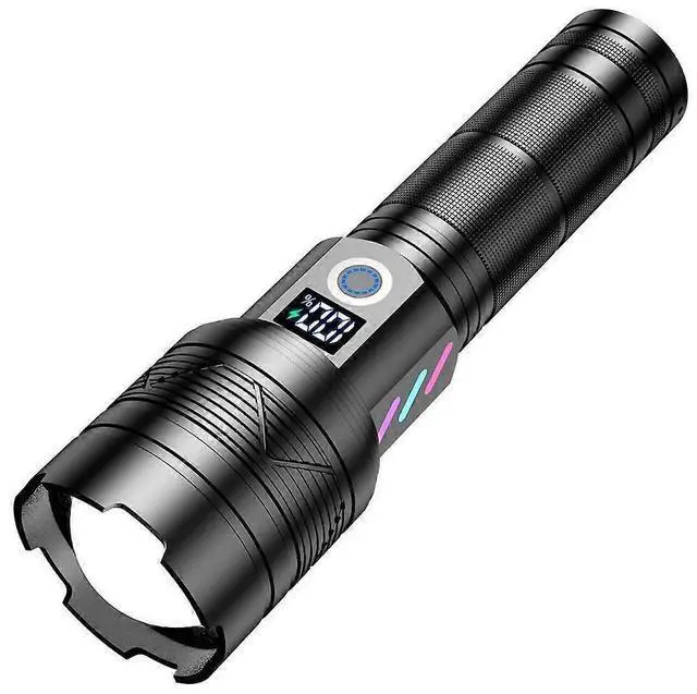 Main image of Deuninker Super Bright Rechargeable LED Flashlight, 5000ft Beam, USB-C Charging & Power Bank, Black