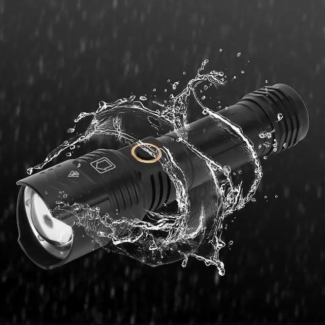 Alt view image 5 of 5 - Deuninker Camping Flashlight XHP160 - Ultra Bright 5 Modes, IPX4 Waterproof & Zoom, Black