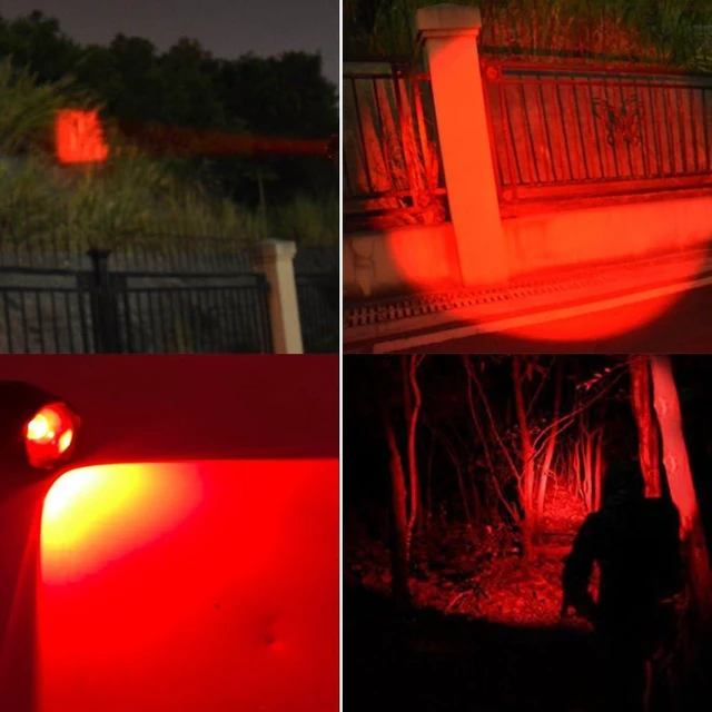 Alt view image 14 of 14 - 2 Pcs Powerful Red LED Flashlight - Long Range Red Hunting Light Torch, Zoombale, Waterproof, Best for Astronomy, Aviation, Night Observation