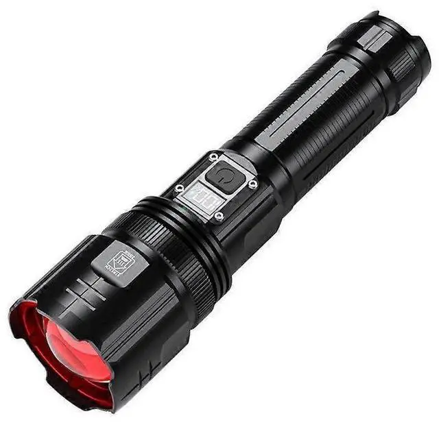 Main image of Deuninker 200,000 Lumens Rechargeable Tactical Flashlight with Digital Display, Zoom, 5 Modes & Power Bank for Camping/Emergencies