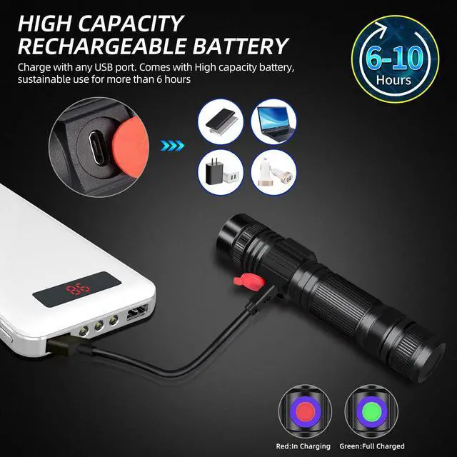 Alt view image 9 of 14 - DARKBEAM UV Flashlight 365nm & 395nm Blacklight Rechargeable USB, Woods Lamp Ultraviolet Black Light LED Portable - Detector for Pet Cat Urine, Stains, Resin Curing, Uranium Glass, 2 Pack