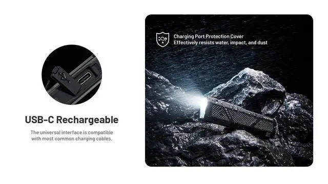 Alt view image 5 of 6 - Nitecore EDC17 1500 Lumen Rechargeable EDC Flat Flashlight with White LED, UV, and Green Laser