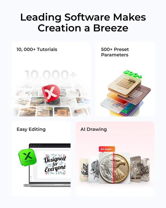 Alt view image 4 of 7 - xTool S1 40W Laser Cutter and Laser Engraver for Tumblers, 23.93" x 15.16" Bed Size, 600mm/s Speed, Laser Engraving Machine, Laser Engraver for Wood and Metal, Acrylic, Big Project - Rotary Bundle