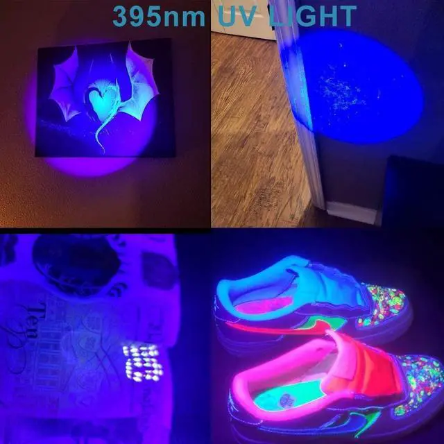 Alt view image 8 of 12 - Black Light Flashlight 3 in 1 UV Blacklight Rechargeable Flashlights Super Bright Pocket-Sized T6 LED Torch with Clip Water Resistant 7 Modes for Pet Clothing Detection/Emergency/Camping 2pack