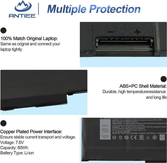 Alt view image 11 of 14 - MXV9V 60Wh Laptop Battery for Dell Latitude 5300 5310 7300 7400 E5300 E5310 E7300 E7400 Latitude 5300 5310 2-in-1, inspiron 7300 7306 2-in-1 Black, P96G P96G001 P97G P99G P100G Series 5VC2M 0829MX
