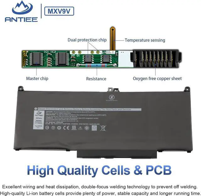 Alt view image 12 of 14 - MXV9V 60Wh Laptop Battery for Dell Latitude 5300 5310 7300 7400 E5300 E5310 E7300 E7400 Latitude 5300 5310 2-in-1, inspiron 7300 7306 2-in-1 Black, P96G P96G001 P97G P99G P100G Series 5VC2M 0829MX