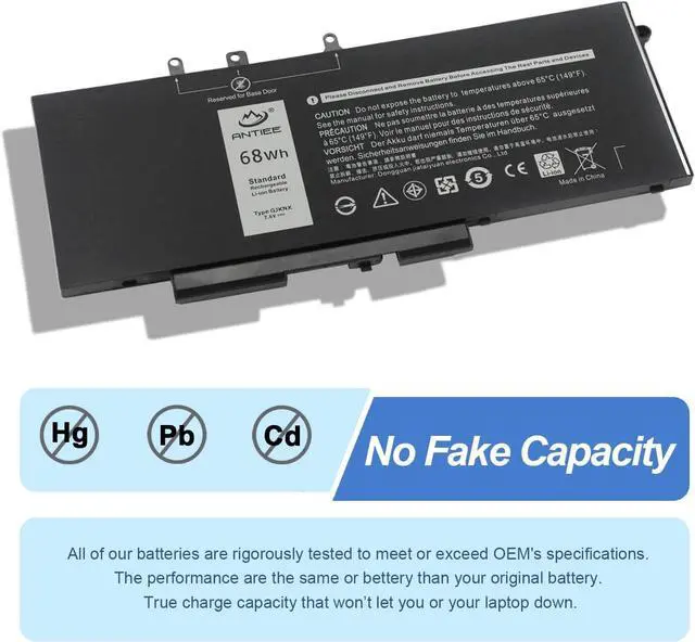Alt view image 12 of 14 - ANTIEE 68Wh GJKNX Laptop Battery Replacement for Dell Latitude 5480 5580 5280 5288 5290 5488 5490 5491 5495 5590 5591 E5480 E5580 E5590 E5490 Precision 15 3520 3530 GD1JP DY9NT 0DY9NT 5YHR4 451-BBZG