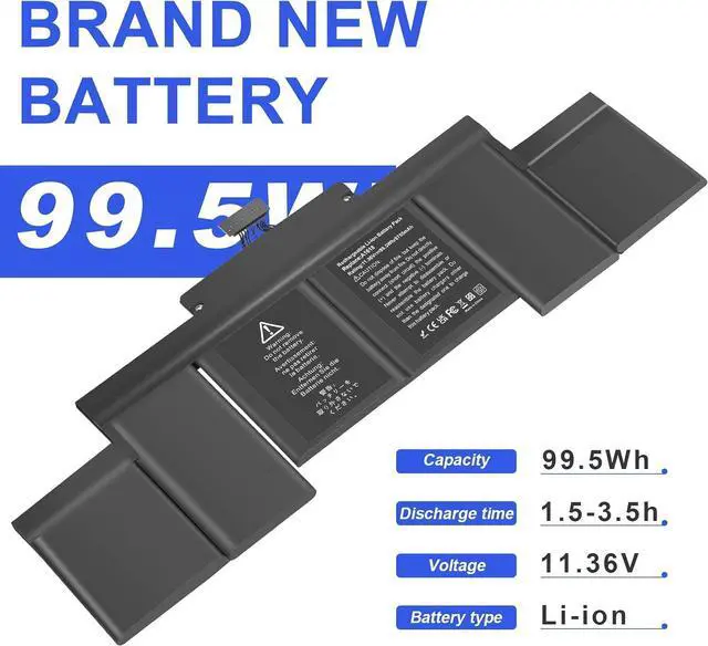 Alt view image 14 of 14 - 99.5Wh A1618 A1494 Laptop Battery for A1618 A1494 P/N:020-00079 02000079 for MacBook Pro 15" Inch Retina A1398 (Mid 2015 Mid 2014 Late 2013 Early 2015), NOT fit for: A1398 (Mid 2012 Early 2013)