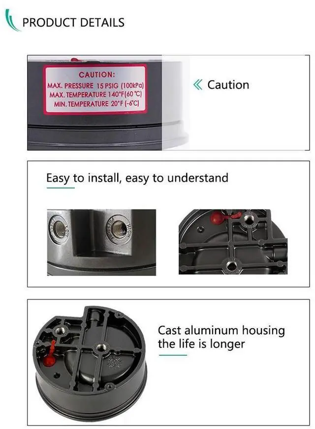 Alt view image 10 of 14 - ELECALL New -100~100PA TE2000 Micro Differential Pressure Gauge High Precision 1/8 "NPT Air Pressure Meter Barometer