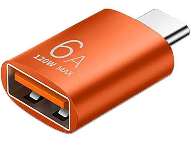 Alt view image 7 of 12 - 1Pcs Data Transfer Adapter 6A USB OTG to Type C Adapter Type C Male to USB 3.1 Female Converter (Orange)