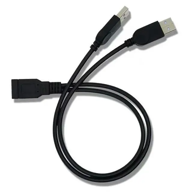Alt view image 9 of 12 - USB Cable Splitter Data Transfer Power Supply Cord 30CM USB2.0 Dual Female to Male Plug Wire Converter Charging Extend Line