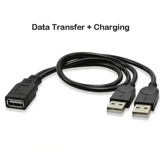 Alt view image 8 of 12 - USB Cable Splitter Data Transfer Power Supply Cord 30CM USB2.0 Dual Female to Male Plug Wire Converter Charging Extend Line
