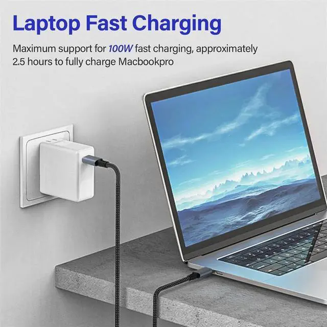 Alt view image 8 of 12 - USB4 Cable 40Gbps 240W 8K For Thunderbolt 4 Type CFast Charging USB 4.0 USB C to USB C Data Transfer Cable For laptop