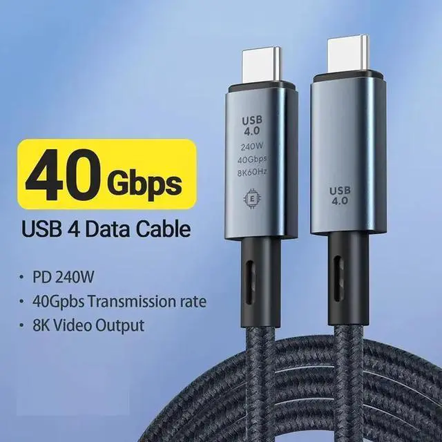 Alt view image 7 of 12 - USB4 Cable 40Gbps 240W 8K For Thunderbolt 4 Type CFast Charging USB 4.0 USB C to USB C Data Transfer Cable For laptop