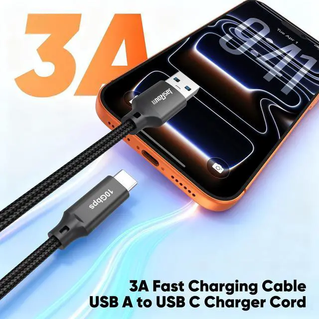 Alt view image 9 of 12 - Data Transfer Cable USB to Type C 3FT, USB 3.1/3.2 Gen 2 10Gbps High Speed Data Sync, 3A USB-A to USB-C Charger Cord for External SSDs Laptop PS5 iPhone 17/16/15 Galaxy S25 Car Android Auto & Carplay