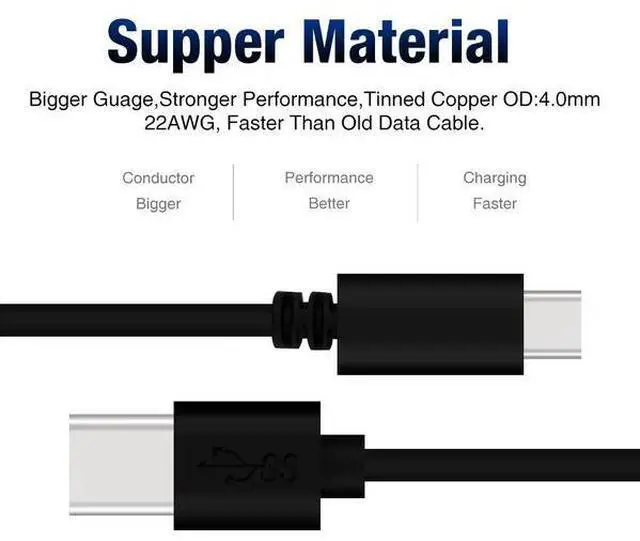 Alt view image 9 of 14 - USB3.2 Type-C USB Data Transfer Cable with PVC Jacket-Multiple Lengths (0.2M to 3M)-Fast Charging
