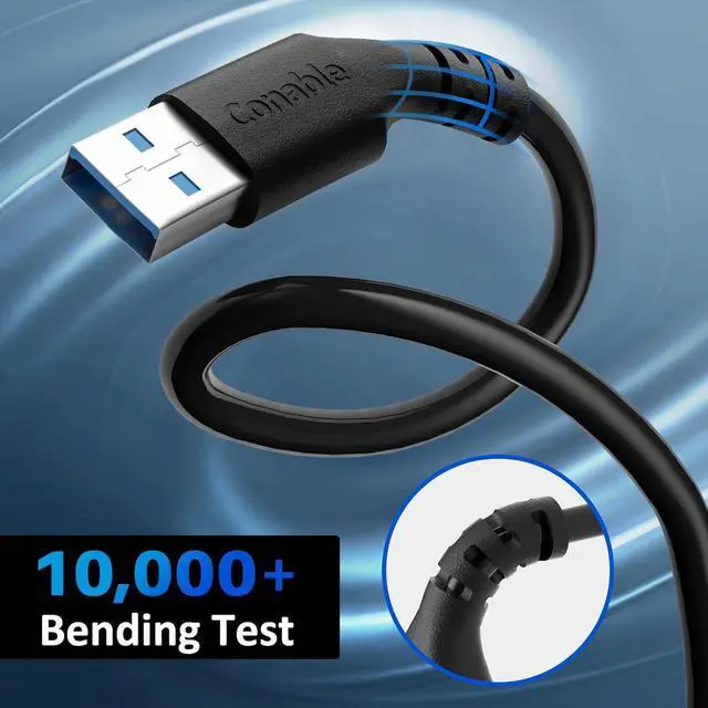 Alt view image 9 of 12 - 4 ft USB 3.0 Male to Male Cable (3 Pack) - 5Gbps Data Transfer for Hard Drive Laptop DVD Player USB Hub Monitor Camera Set Top Box with 5 Cable Ties