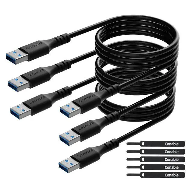 Alt view image 7 of 12 - 4 ft USB 3.0 Male to Male Cable (3 Pack) - 5Gbps Data Transfer for Hard Drive Laptop DVD Player USB Hub Monitor Camera Set Top Box with 5 Cable Ties