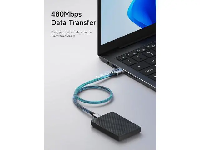 Alt view image 13 of 14 - USB to USB Cable, 10Gbps Data Transfer 60W Fast Charging USB 3.2 A to A Male to Male Cable - Fit for Computer, PC, Laptop, for Cooler, DVD Player, Hard Drive Enclosures, Set Up Box(3.3FT)