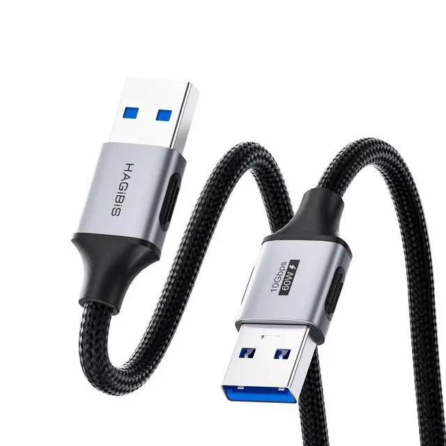 Alt view image 8 of 14 - USB to USB Cable, 10Gbps Data Transfer 60W Fast Charging USB 3.2 A to A Male to Male Cable for Computer, PC, Laptop, Cooler, DVD Player, Hard Drive Enclosures, Set Up Box (6.6FT)