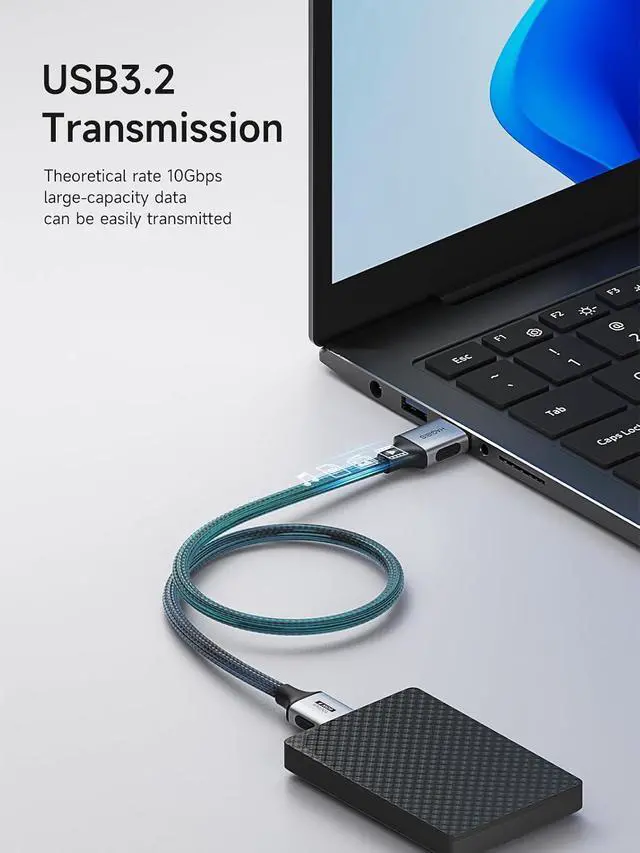 Alt view image 9 of 14 - USB to USB Cable, 10Gbps Data Transfer 60W Fast Charging USB 3.2 A to A Male to Male Cable for Computer, PC, Laptop, Cooler, DVD Player, Hard Drive Enclosures, Set Up Box (6.6FT)