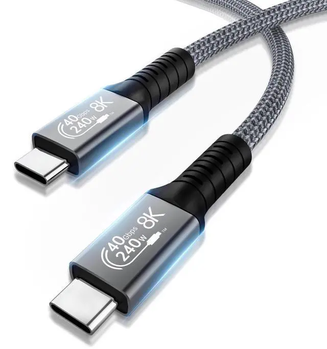 Main image of USB4 Cable Thunderbolt 3/4 Video Cable Supports 40Gbps Data Transfer / 240W Fast Charging / 8K@60Hz or Dual 4K Video, Compatible with All USB C Devices,Docks,eGpu(5FT)