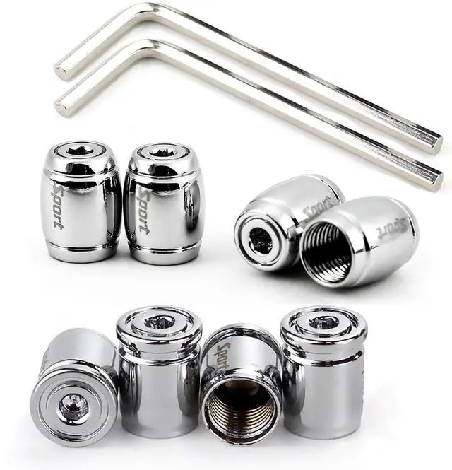 Alt view image 8 of 14 - Dsycar Locking Tire Valve Stem Caps(8 Pack), Anti Theft Design, Anodized Aluminum Tire Valve Caps Sets, Corrosion Resistant, Universal Tire Caps for Cars Trucks Motorcycles SUVs and Bikes (Silver)