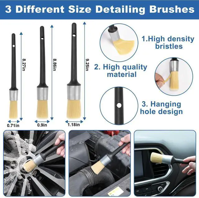 Alt view image 11 of 14 - Windshield Cleaner Tool, 13Pcs Car Interior Cleaning Kit, Car Detailing Kit Interior Cleaner, Car Detailing Brushes, Car Cleaning Gel, Inside Cleaning Supplies Accessories for Women Men