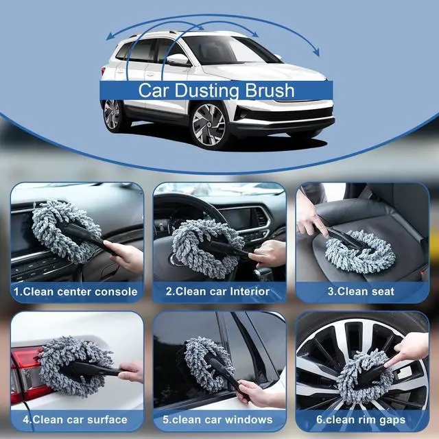 Alt view image 13 of 14 - Windshield Cleaner Tool, 13Pcs Car Interior Cleaning Kit, Car Detailing Kit Interior Cleaner, Car Detailing Brushes, Car Cleaning Gel, Inside Cleaning Supplies Accessories for Women Men