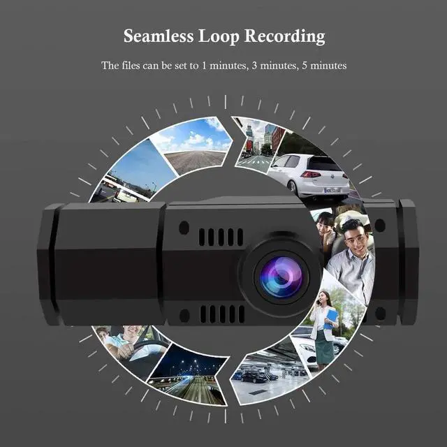 Alt view image 10 of 14 - Upgraded Dual Lens Dash Cam, 1080P FHD Front & Inside Cabin Car Camera with IR Night Vision, Loop Recording, G-Sensor & Parking Mode for Cars & Taxis