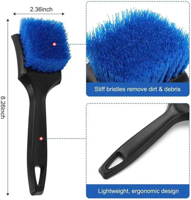 Alt view image 10 of 12 - 3Pcs Wheel Brush Kit, Soft Stiff Bristle Car Wheel Cleaner Brush for Tire & Rim Cleaning, Safe for Cars, Trucks, SUVs, Motorcycles, RVs - Ideal for Car Detailing (3)